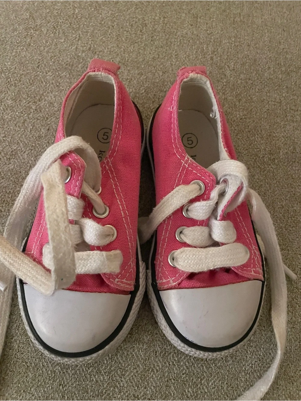 Kids Pink Canvas Lace-Up Sneakers